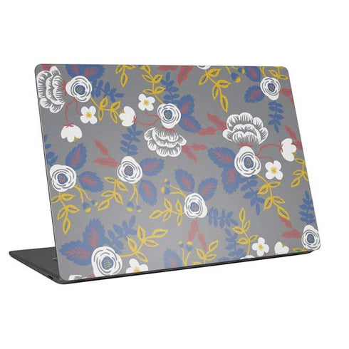 Autumn Grey Floral Universal Laptop 16in (13 x 9.4in) Skin